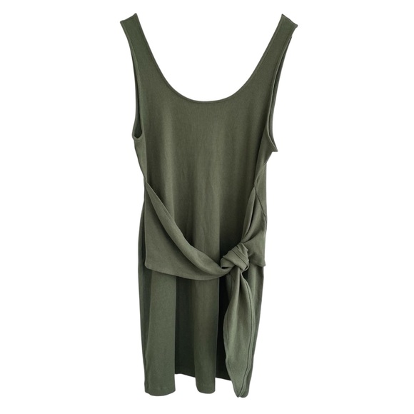 Aerie Tie Front Tank Dress Size XL Green Ribbed NWT - Picture 3 of 13